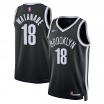 Maillot NBA Brooklyn Nets Yuta Watanabe 18 Nike 2022-23 Icon Edition Noir Swingman - Homme